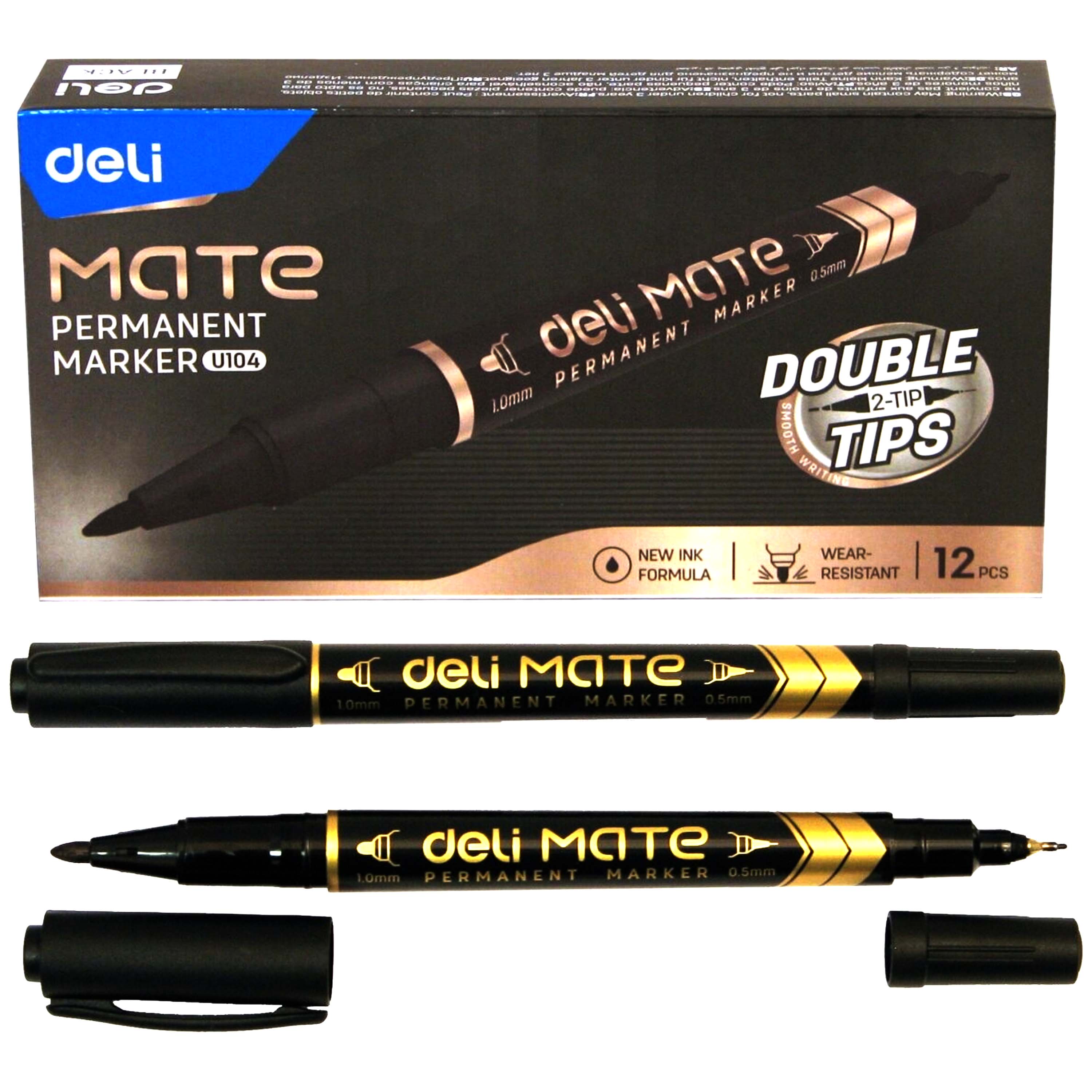 Deli Mate Permanent Marker Double Tips Wonjala Educational Mart